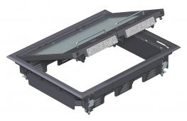 Service outlets and cassettes for underfloor applications