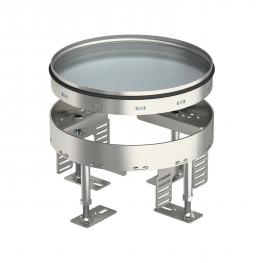 Round, height-adjustable cassettes, stainless steel