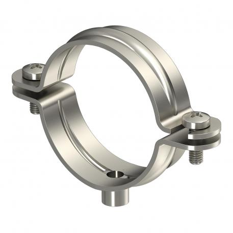Cable and pipe spacer clip 732 with threaded connection V4A 1 | M6 | 13.5 | 15 | Stainless steel | Bright, treated