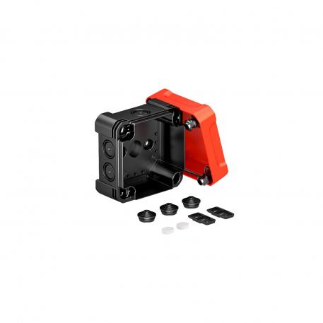 Junction box X 04 102x102x60 | 7 | IP67 | 7 x Ø20/25 | Black / red