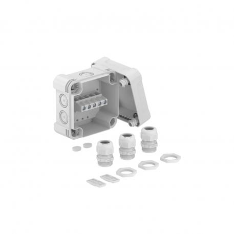 Junction box X 04 with cable glands and terminal strip