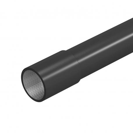 Black powder-coated steel pipe, with thread
