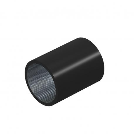 Black powder-coated steel sleeve, with thread