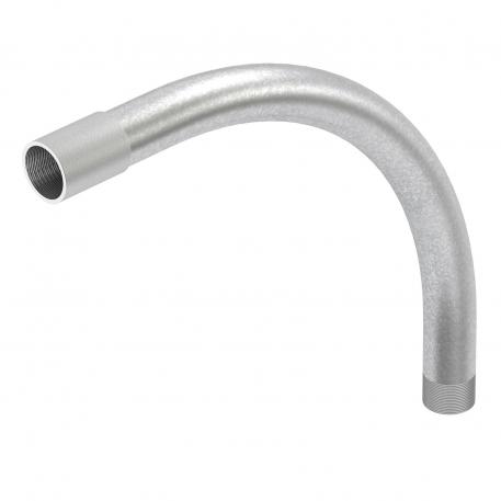 Hot-dip galvanised steel bend, with thread