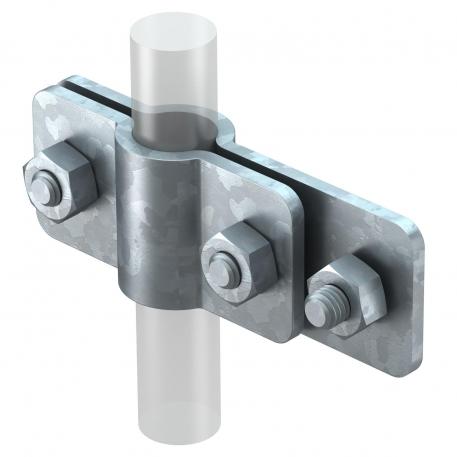 Connection clamp for earth rod on flat conductor FT