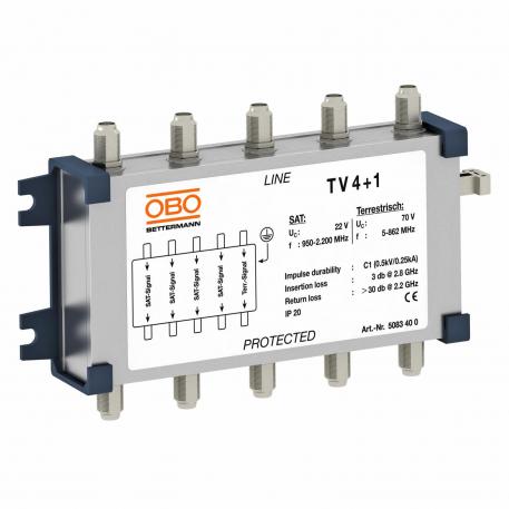 Coaxial protection device for SAT and cable multi-switch 5 | 130 | 185 | F