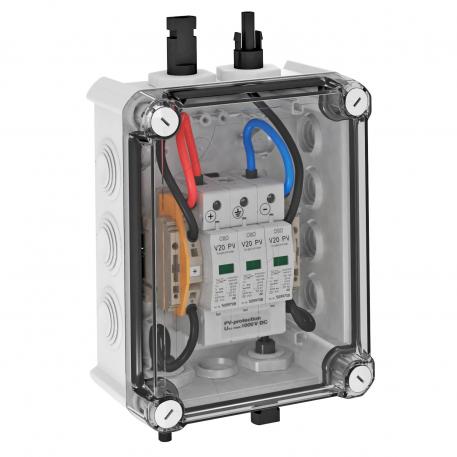 PV system solution, type 2, with MC4 connector and switch disconnector for inverter with 2 MPP trackers, 1,000 V DC