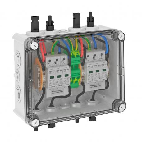 PV system solution, type 2, with MC4 connector for inverter with 2 MPP trackers, 1,000 V DC