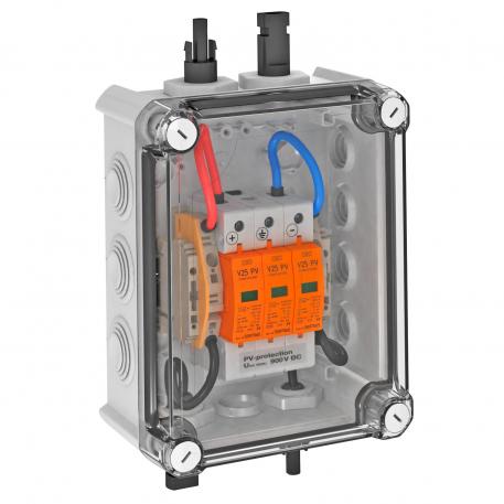 Generator connection box, type 1+2, with MC4 connector for 1 x 1 string IP66