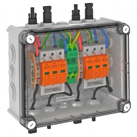 Generator connection box, type 1+2, with MC4 connector for 2 x 1 string