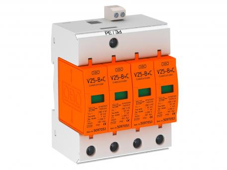 Combination arrester V25, 4-pole 280 V with remote signalling 4 | 280 | IP20