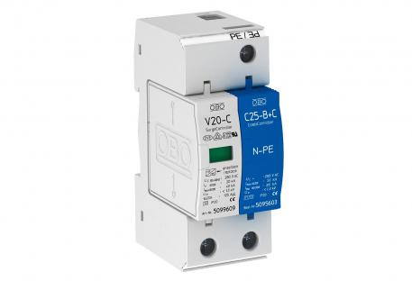 Surge arrester, 1-pole + NPE 385 V 1+N/PE | 385 | IP20