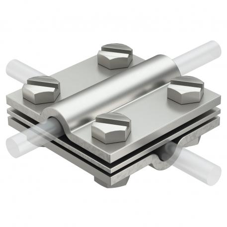 Cross-connector with intermediate plate for Rd 8−10 mm A4