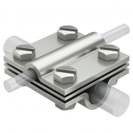 Cross-connector with intermediate plate for Rd 8−10 x Rd 16 A4
