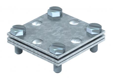 Cross-connector for flat conductor, with intermediate plate