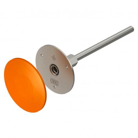 Fixed earthing terminal with axis and double thread A4 Stainless steel, rustproof (V4A)