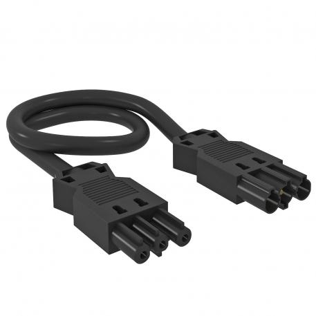 3-wire connection cable, PVC, cross-section 1.5 mm², Length 1 m, black