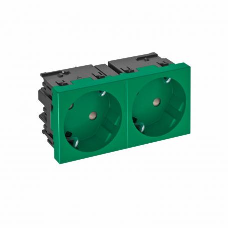 Socket 33°, Connect 45, protective contact, double 2 | double 33° | Mint green; RAL 6029