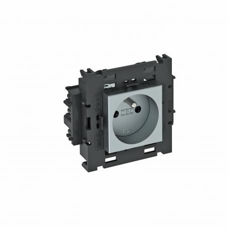 0° socket, Connect 80, with earthing pin, single 1 | Single 0° | Aluminium painted