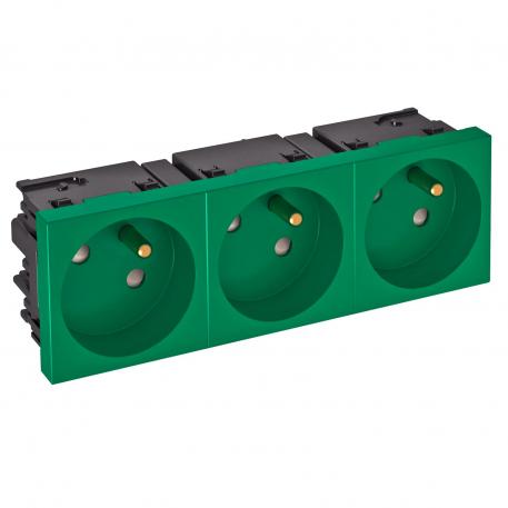 33° socket, Connect 45, with earthing pin, triple, mint green 3 | Triple 33° | Mint green; RAL 6029