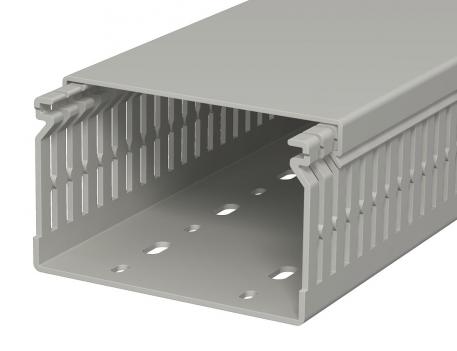 Wiring trunking, type LK4 N 60100 2000 | 100 | 60 | Base perforation | Stone grey; RAL 7030