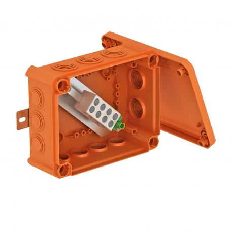 FireBox T160ED with external fastening 176x135x67 | 12 | IP66 | 7x M25 5x M32 | Pastel orange; RAL 2003