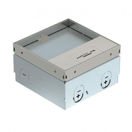 UDHOME-ONE floor socket, with floor covering recess, BS socket, stainless steel