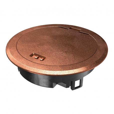 Service outlet with hinged cover and locking slider, GES R2, old copper Wet | Locking slider | IP66 | to 3,000 N |  | Die-cast zinc