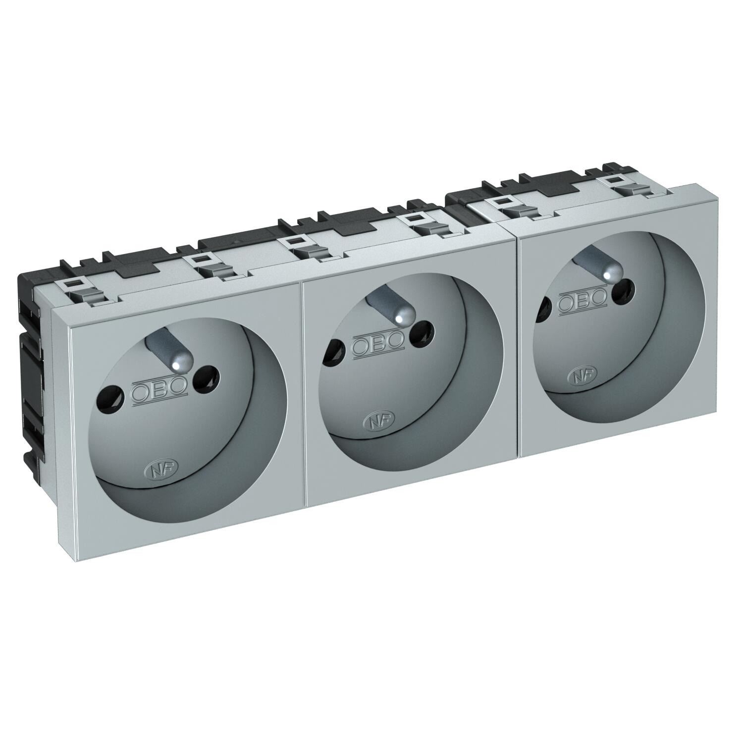 0° socket, with earthing pin, triple | OBO