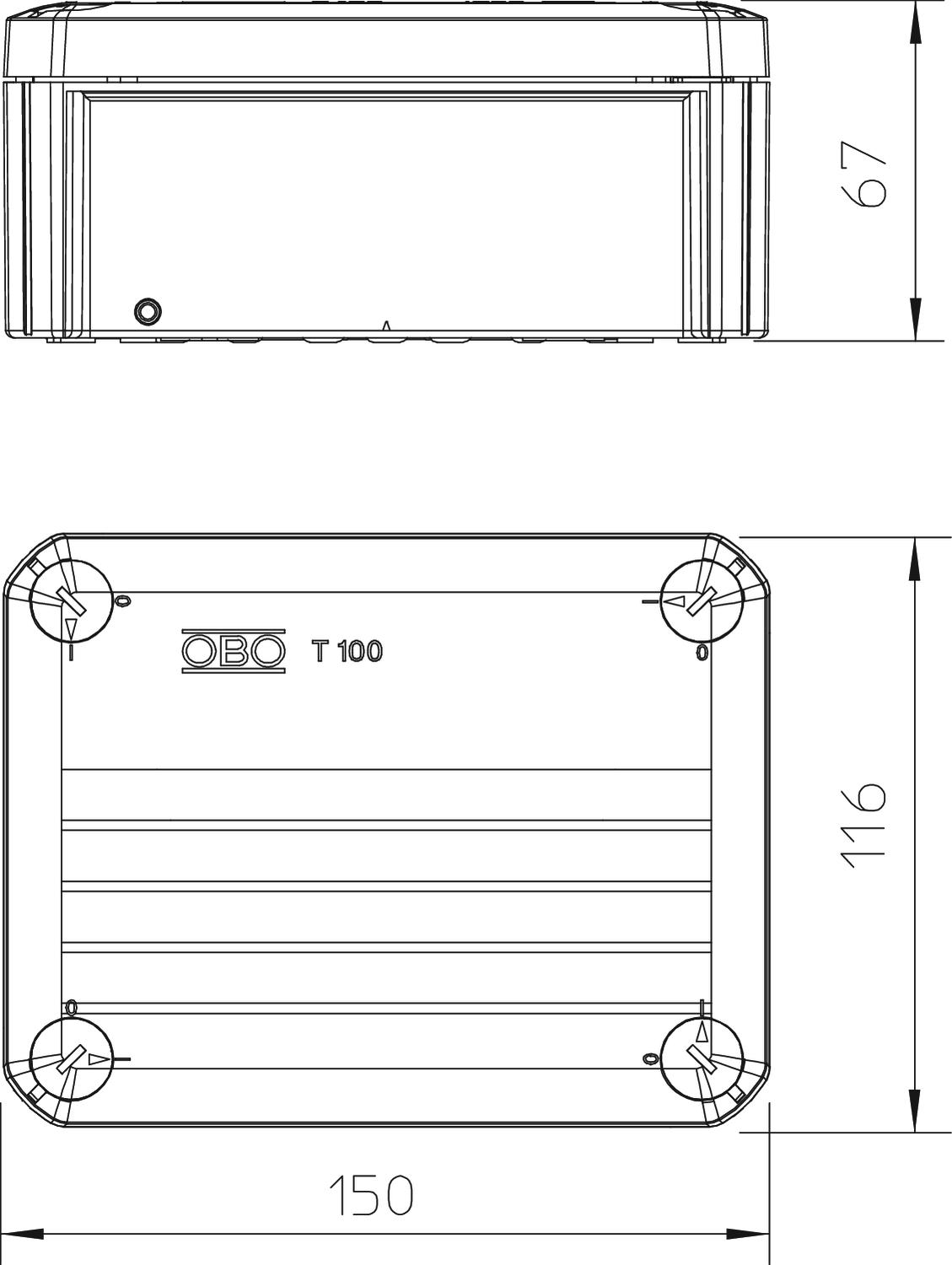 FireBox T100E with internal fastening | OBO